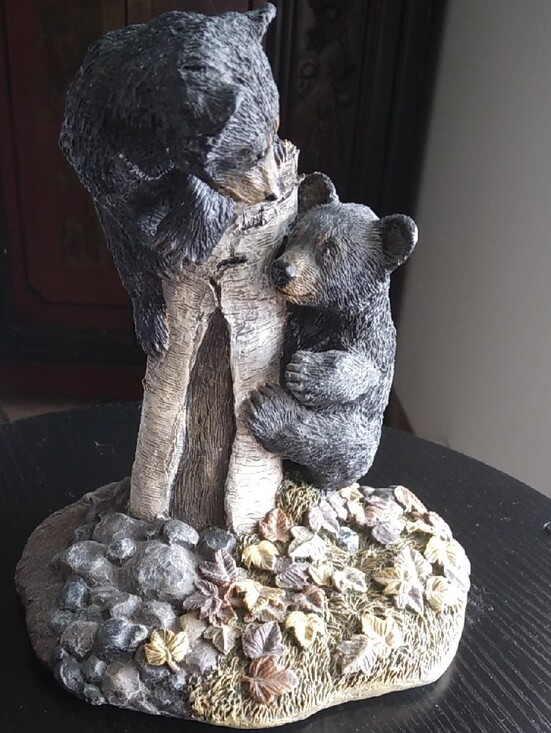 Vintage Other - Vintage 90s Living Stone Bear Cubs Tree Tag Sculpture